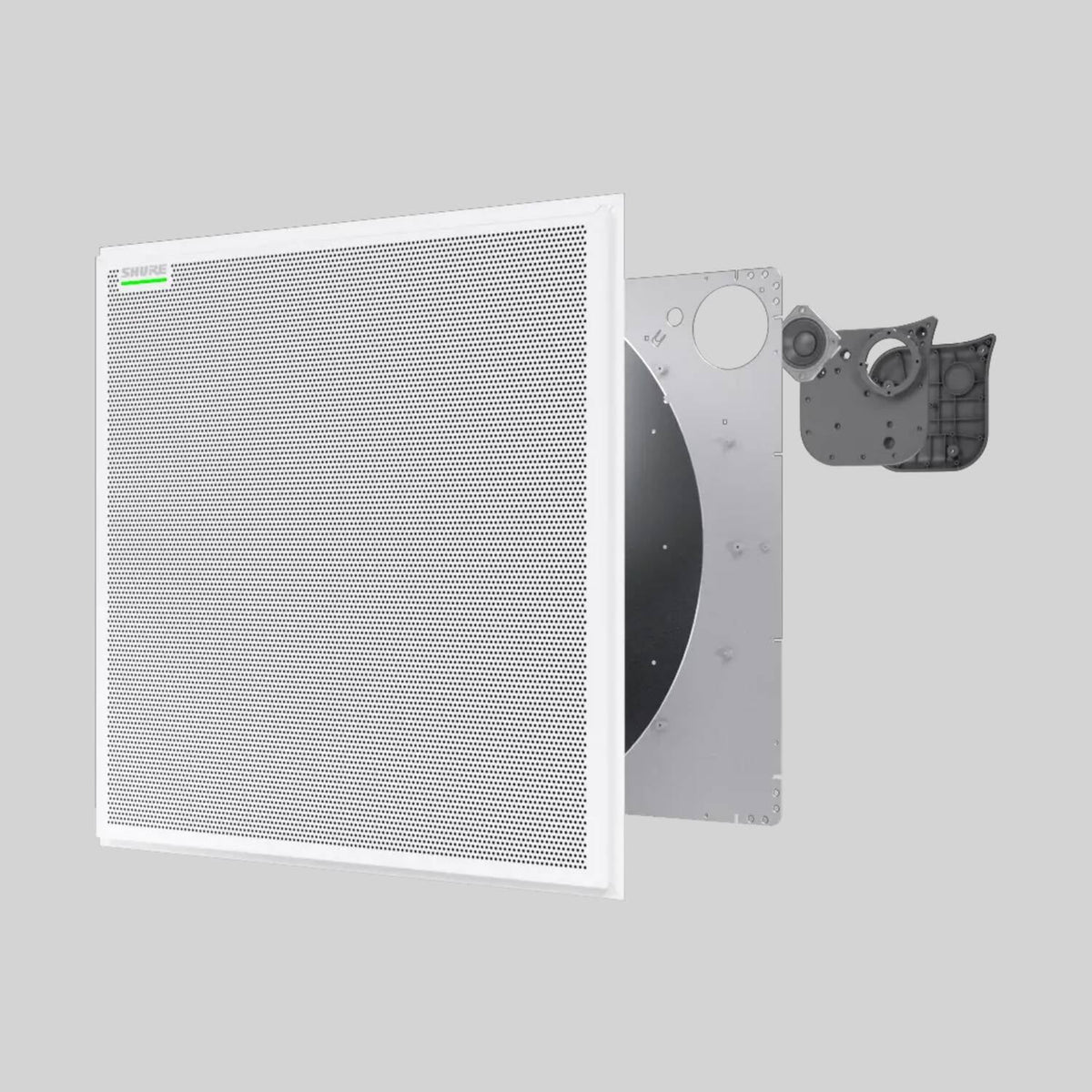 Shure MXA902W-S-60CM, Ceiling Array Microphone + Loudspeaker, 902 Ceiling Array, White, Sqr, 60CM, Lspkr