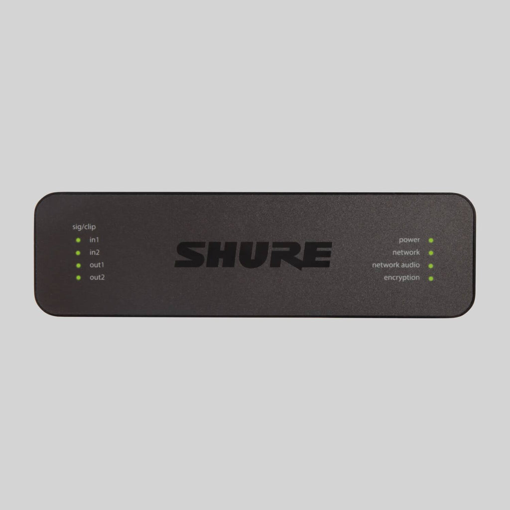 Shure ANI22-XLR, ANI22 Audio Network Interface, 2 CH IN/2 CH Out, Dante, 1/3 RU, XLR