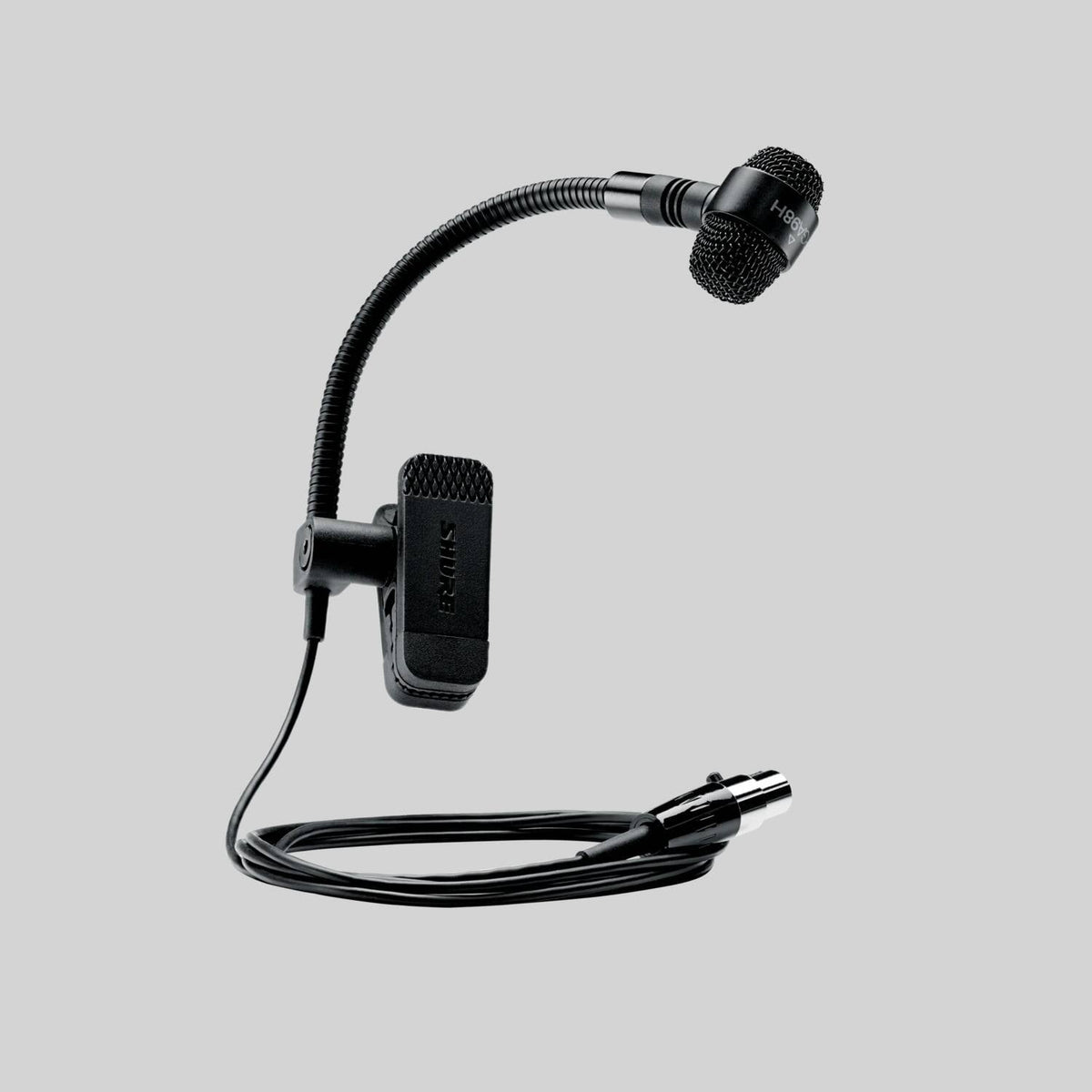 Shure PGA98H-XLR, Cardioid Condenser Instrument Clip Microphone, Cardioid condenser gooseneck instrument microphone, Xlr-xlr cable