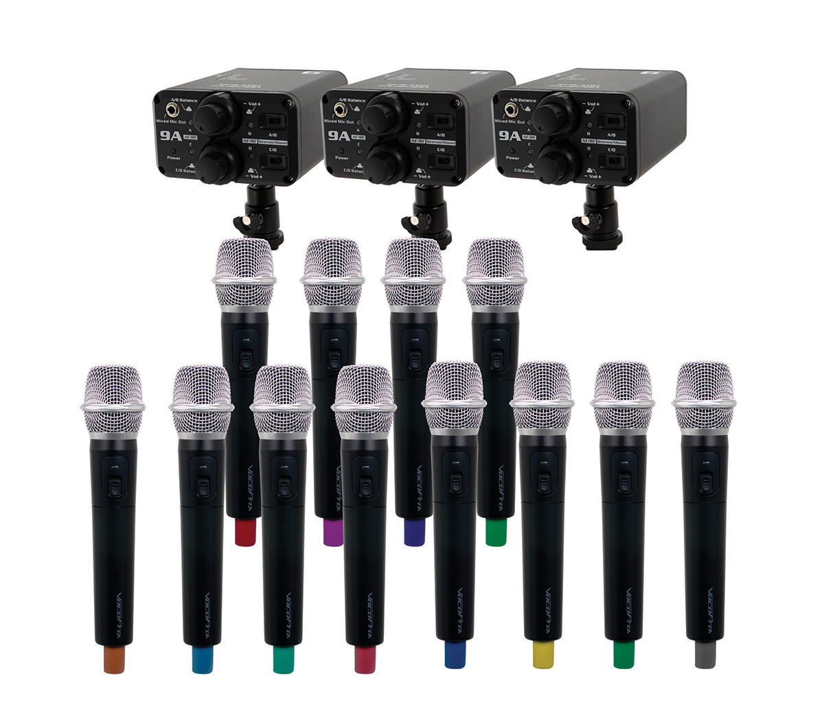 VocoPro FIELD-QUAD-FILM-12H - Portable Twelve Handheld Field/Camera-Mountable Wireless Microphone System.