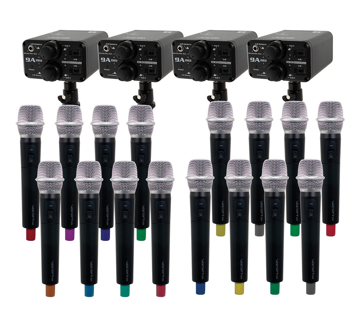 VocoPro FIELD-QUAD-FILM-16H - Portable Sixteen Handheld Field/Camera-Mountable Wireless Microphone System.