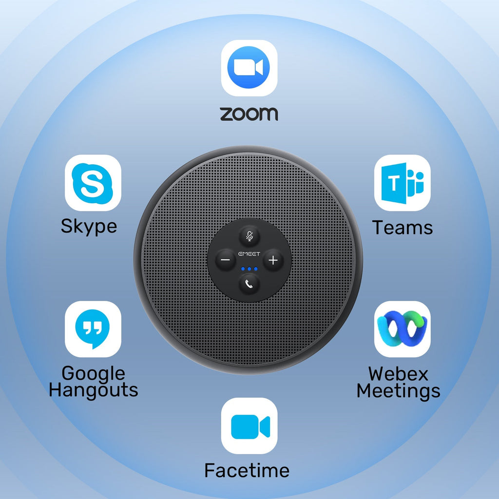 EMEET OfficeCore M1A, Zoom Certified USB Speakerphone with 2 AI Omni-Directional Mics, 360 Degree Voice Pickup, Noise Reduction and Echo Cancellation, 3W Speaker and Full Duplex for 5 to 8 People