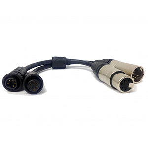 AAdynTech Hurricane IP65 DMX-In Jumper Cable Female, IP65 Rated 5 Pin Connector to 5 Pin XLR - 12"Cable Female