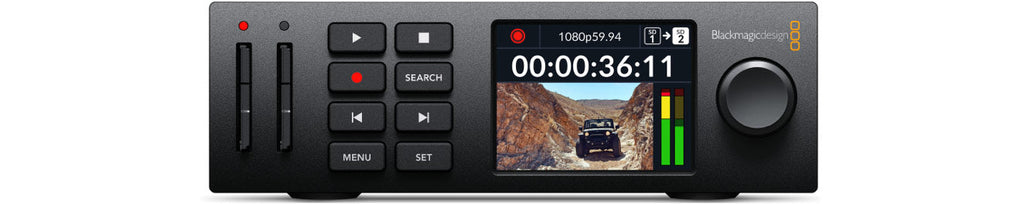 Blackmagic HyperDeck Studio HD Plus, Includes features of the Mini model plus better transport controls, front panel headphone and speaker, 6G- SDI and fill and key out