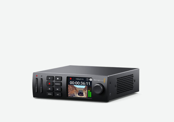 Blackmagic HyperDeck Studio HD Mini, Miniaturized deck records H.264, ProRes or DNxHD files onto SD/UHS- II cards or external USB disks in SD/ HD formats to 1080p60
