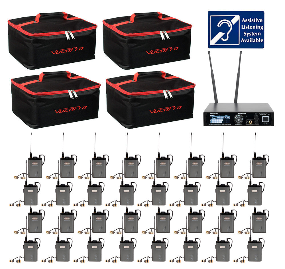 VocoPro IEM-Assist-32 - Professiona 24-bit Digital Stereo Wireless Assistive Listening System