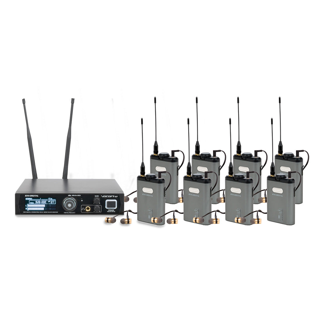 VocoPro IEM-SEMINAR-8 - High-Quality True Stereo Digital Wireless In-Ear Monitor System for Silent Presentations