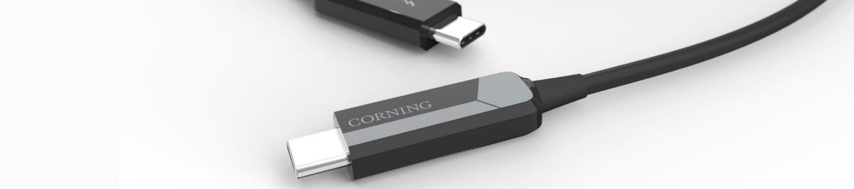 Corning Thunderbolt 3 USB-C Optical Cable AOC-CCU6JPN025M20, 25 Meter (82 ft) Active Optical Cable, 40 Gb/s, Reversible Connectors, Supports One 5K or Two 4K Displays, Daisy-Chainable, All-Dielectric