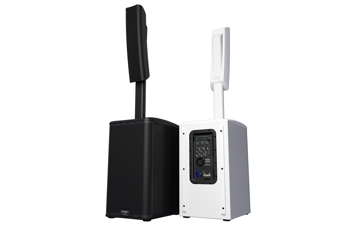 QSC KC12-BK - 3000W Active 3-Way Column Loudspeaker System (Black)
