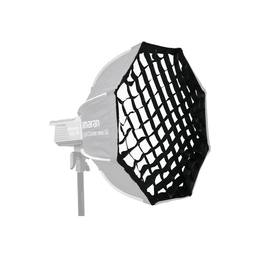 amaran Light Dome Mini SE Light Control Grid, Black fabric 45° light control grid designed for the amaran Light Dome Mini SE softbox