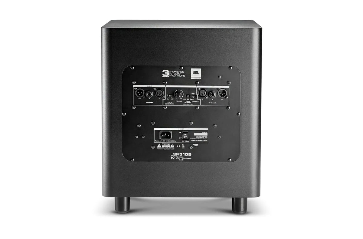 JBL LSR310S, 10-inch powered subwoofer.