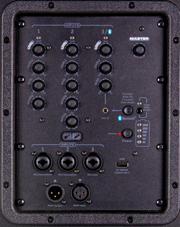 EXM Pofessional Battery-Powered PA Speaker with 12" Neo woofer, 6.5"/1" HF coaxial driver, onboard 3 channel mixer, Bluetooth, 1600w(peak)