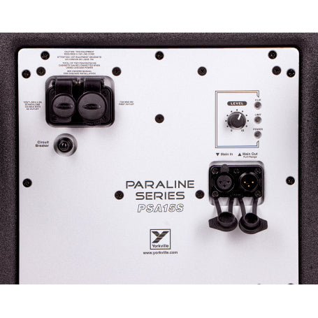 Paraline 15” Premium Powered Subwoofer, with integrated power amplifiers  3000W Peak (1500W Program). Features a 15" Neodymium Driver with 4" Voicecoil. 135 dB Peak (129 dB Continuous.) XLR in and out, Locking PowerCON® connectors. Ground stack or fly with integrated rigging hardware. 11-ply Baltic Birch with Black Ultrathane paint. IP54 Rated for outdoor use.