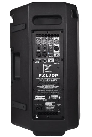 YXL 10” Powered Loudspeaker 1000 Watts peak (500 Watts program) -  10” Woofer & 1”with 2" Voice Coil and 1" HF driver on 90°x60° horn – FOH/Monitor combo Polypropylene cabinet, Integrated 3 channel mixer with 1/4", XLR and 1/8" inputs, Bluetooth