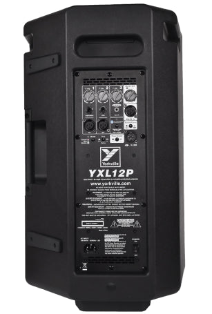 YXL 12” Powered Loudspeaker 1000 Watts peak (500 Watts program) - 12” Woofer & 1” HF driver on 90°x60° horn – FOH/Monitor combo Polypropylene cabinet, Integrated 3 channel mixer with 1/4", XLR and 1/8" inputs, Bluetooth