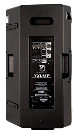 YXL 15” Powered Loudspeaker 1000 Watts peak (500 Watts program) 15” Woofer & 1” HF driver on 90°x60° horn – FOH/Monitor combo Polypropylene cabinet, Integrated 3 channel mixer with 1/4", XLR and 1/8" inputs, Bluetooth