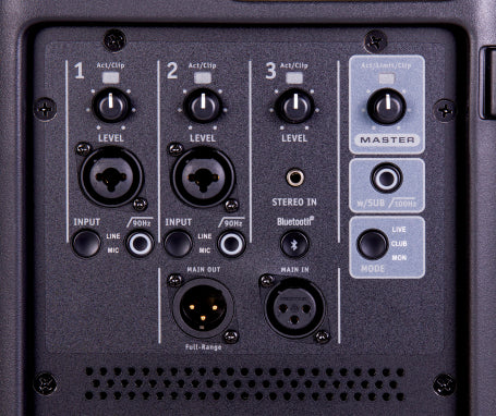 NX 8” Powered Loudspeaker 1000 watts program, (2600 W peak) 8" woofer & 1" Driver. Blutooth, onboard 3 channel mixer.