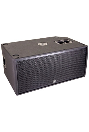 Paraline 2x 15” Powered Subwoofer 2800 watts peak – powered – compact stackable active subwoofer -- 2 x 12” front loaded woofers, with casters. In white.