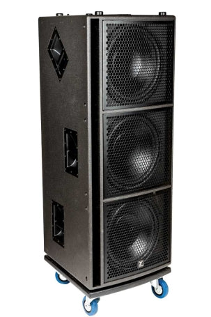 Synergy 3x 15” Powered Subwoofer 13,000 watts peak (6500 watts program) 3 x 15" LF Woofers with 3-inch Voice Coils. Bass reflex design.