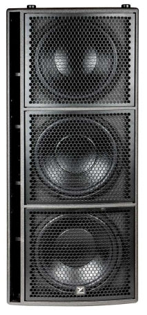 YORKVILLE - Synergy 3x 15” Powered Subwoofer 13,000 watts peak (6500 watts program) 3 x 15" LF Woofers with 3-inch Voice Coils. Bass reflex design.