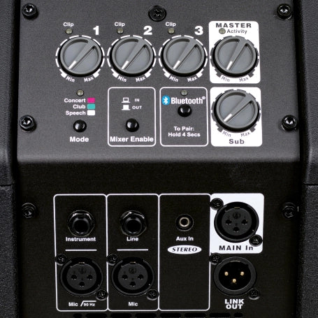 The YXL Tower 10 All-in-one PA System delivers 1550 watts of peak performance in a sleek, space-saving column design. Featuring 1x10” Neodymium Woofer with 4x3-inch mid-range drivers and a dedicated high compression driver. The Sub features separate controls and a max SPL of 124 Db. Ideal for both live performance and playback, these powered speakers feature advanced DSP, Bluetooth® streaming with stereo pairing, a built-in 3-channel mixer with multiple input options, and selectable modes for Concert, Cl...