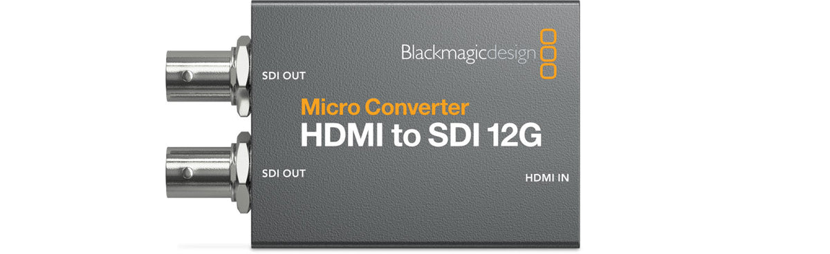 Blackmagic Micro Converter SDI to HDMI 12G, Powerful 12G-SDI converter designed for professional SD, HD and Ultra HD monitoring, with 33 point 3D LUT for calibrating monitors with the 3D LUT available on the SDI loop out!