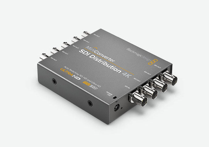 Blackmagic Mini Converter SDI Distribution 4K, Distribute to 8 x SDI outputs in all formats including SDI, HD-SDI, 3G-SDI and 6G-SDI