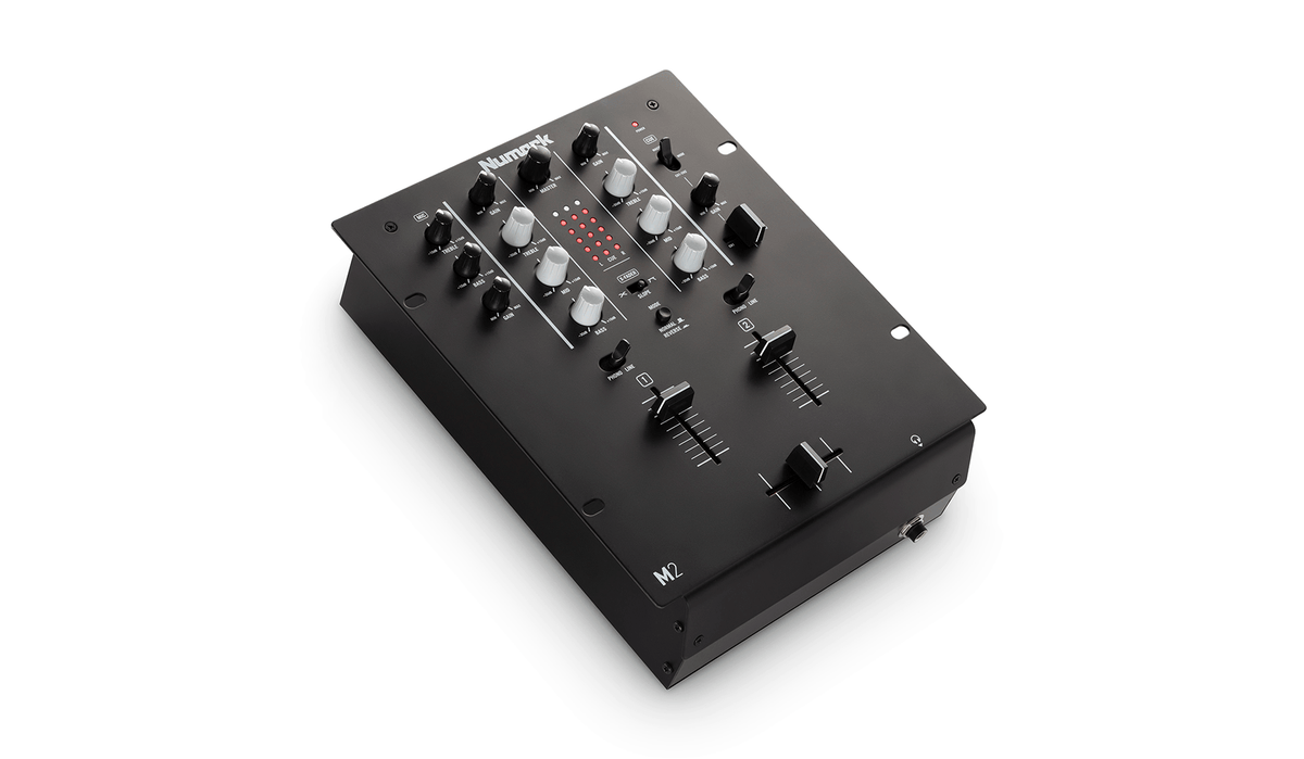 Numark M2, 2-Channel Rack-Mountable DJ Mixer with 3-Band EQ and Microphone Input