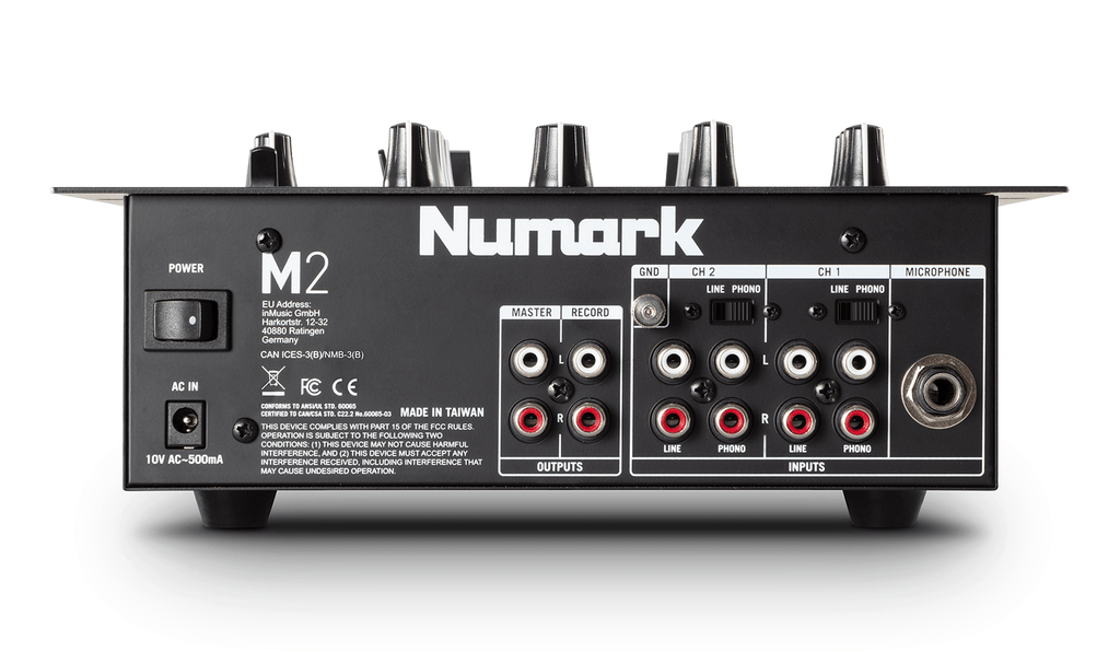 Numark M2, 2-Channel Rack-Mountable DJ Mixer with 3-Band EQ and Microphone Input