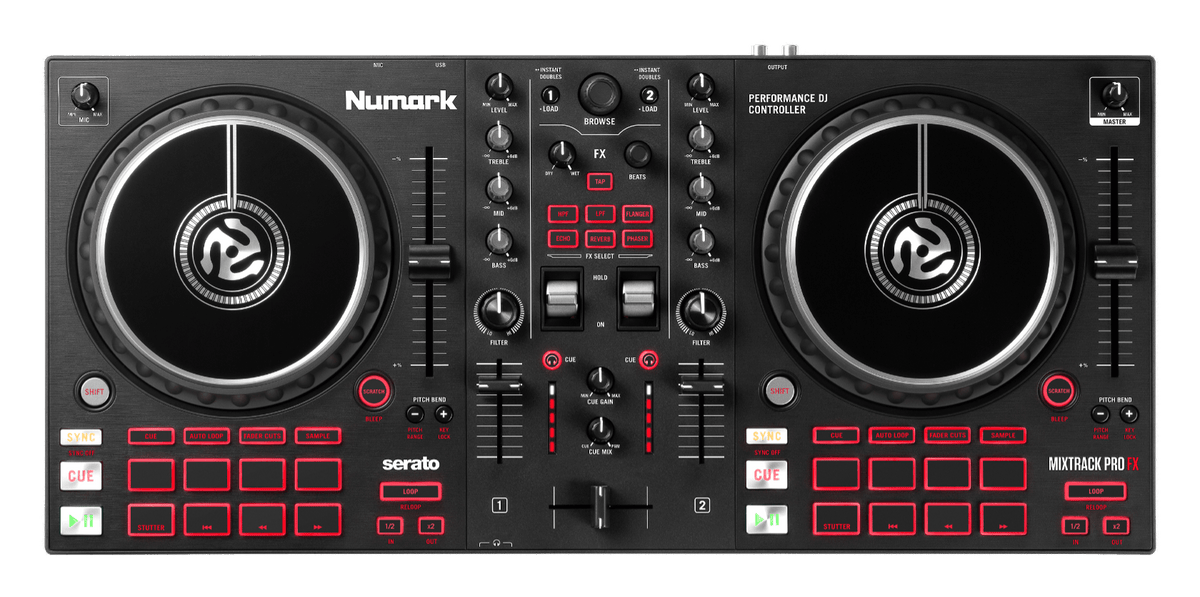 Numark Mixtrack Pro FX, 2-Deck Serato DJ Controller with FX Paddles and Built-In Audio Interface