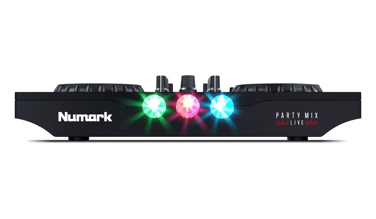 Numark Party Mix Live, 2-Deck DJ Controller with Built-In Light Show and Speakers for Serato DJ Lite and Algoriddim djay