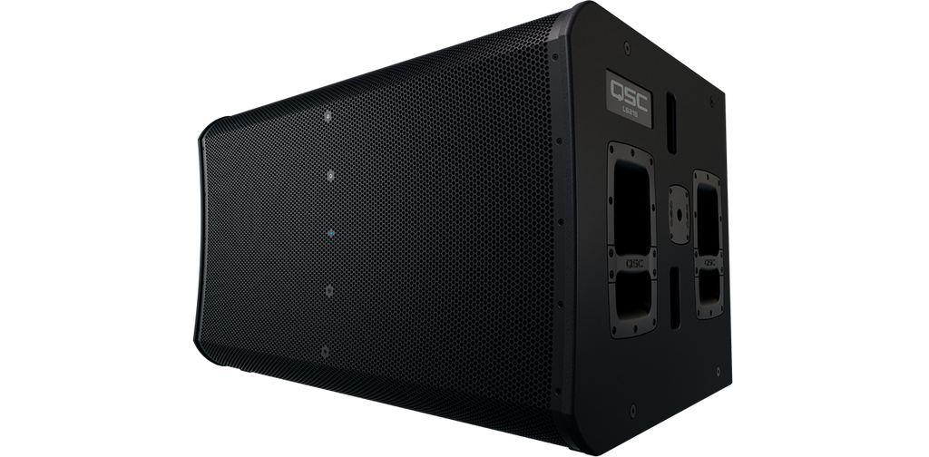 QSC LS218 Powered Dual 18-inch Subwoofer front angle