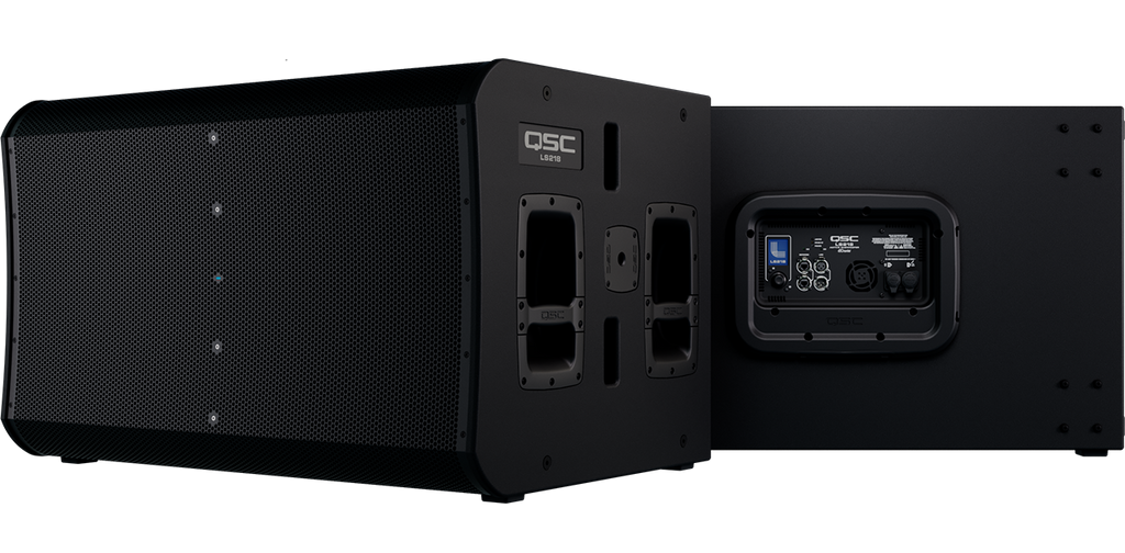 QSC LS218 front and rear view