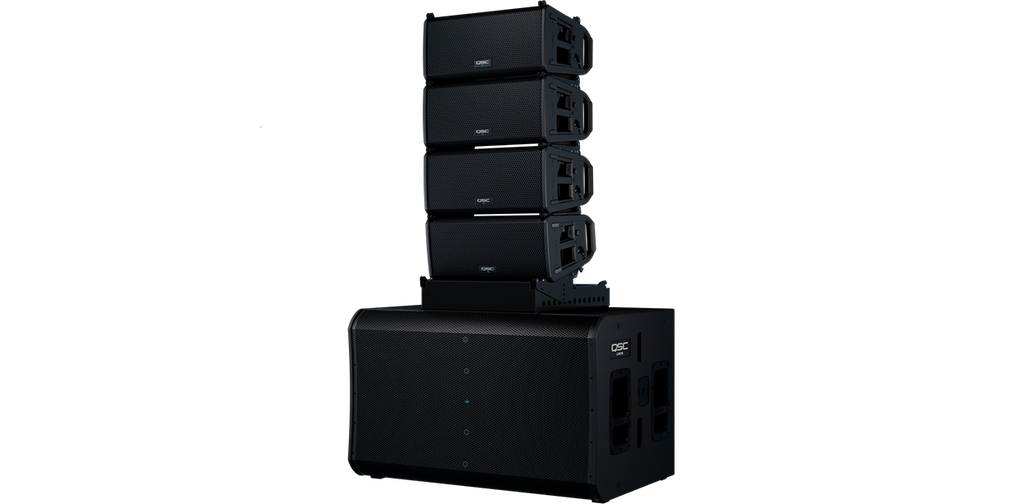 QSC LS218 ground stack with LA108