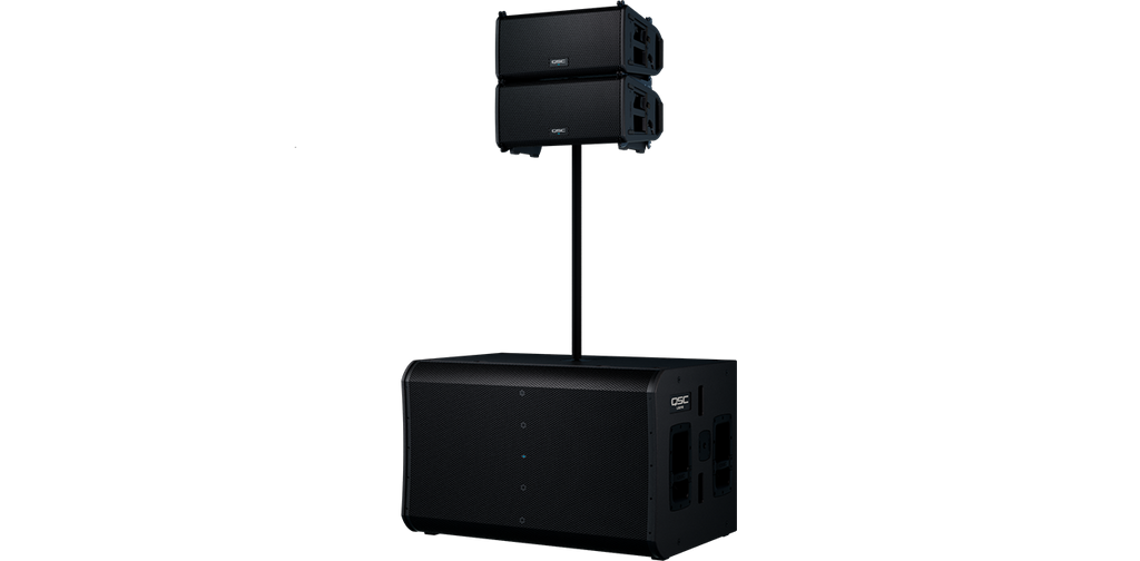 QSC LS218 pole mount with LA108