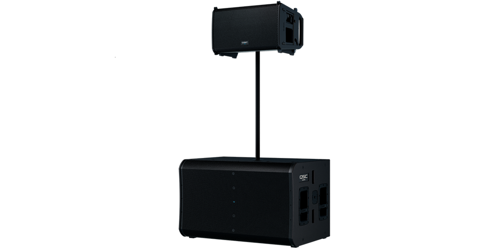 QSC LS218 pole mount with LA112