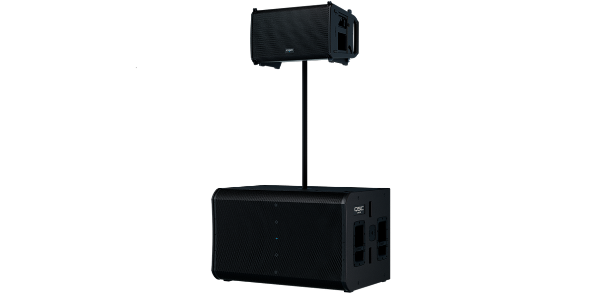 QSC LS218 pole mount with LA112