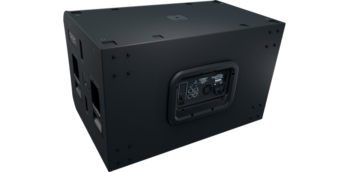 QSC LS218 rear left high view
