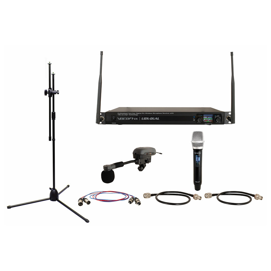 VocoPro SingerSongwriter-Instrument - Digital UHF PLL Wireless System with Instrument Transmitter and Handheld Vocal Microphone