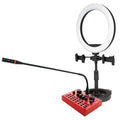 VocoPro STREAMER-DESKTOP VLOG - USB audio interface, gooseneck microphone, and LED Ring Lightpackage for content creators
