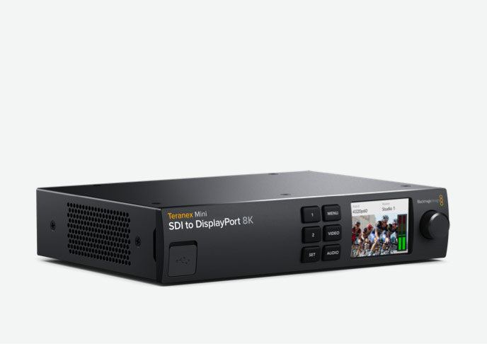 Blackmagic Teranex Mini SDI to DisplayPort 8K HDR, Advanced 8K DisplayPort monitoring solution with dual on-screen scope overlays, HDR, 33 point 3D LUTs and monitor calibration in all HD, Ultra HD and 8K formats up to 4320p60