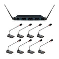 VocoPro UDX-CONFERENCE-8 - Professional Digital UHF PLL Wireless Mic System with Eight Conference Podium Microphones