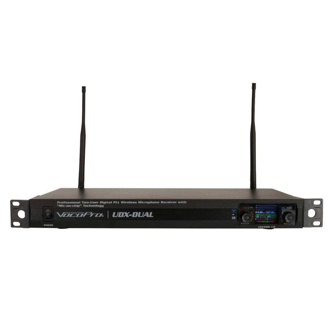 VocoPro UDX-DUAL - Professional Two-User Digital PLL Wireless Microphone Receiver with "Mic-on-Chip" Technology