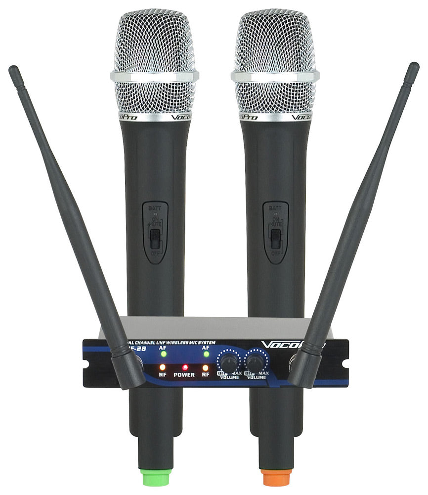 VocoPro UHF-28-9 - Dual Channel UHF Wireless Microphone System