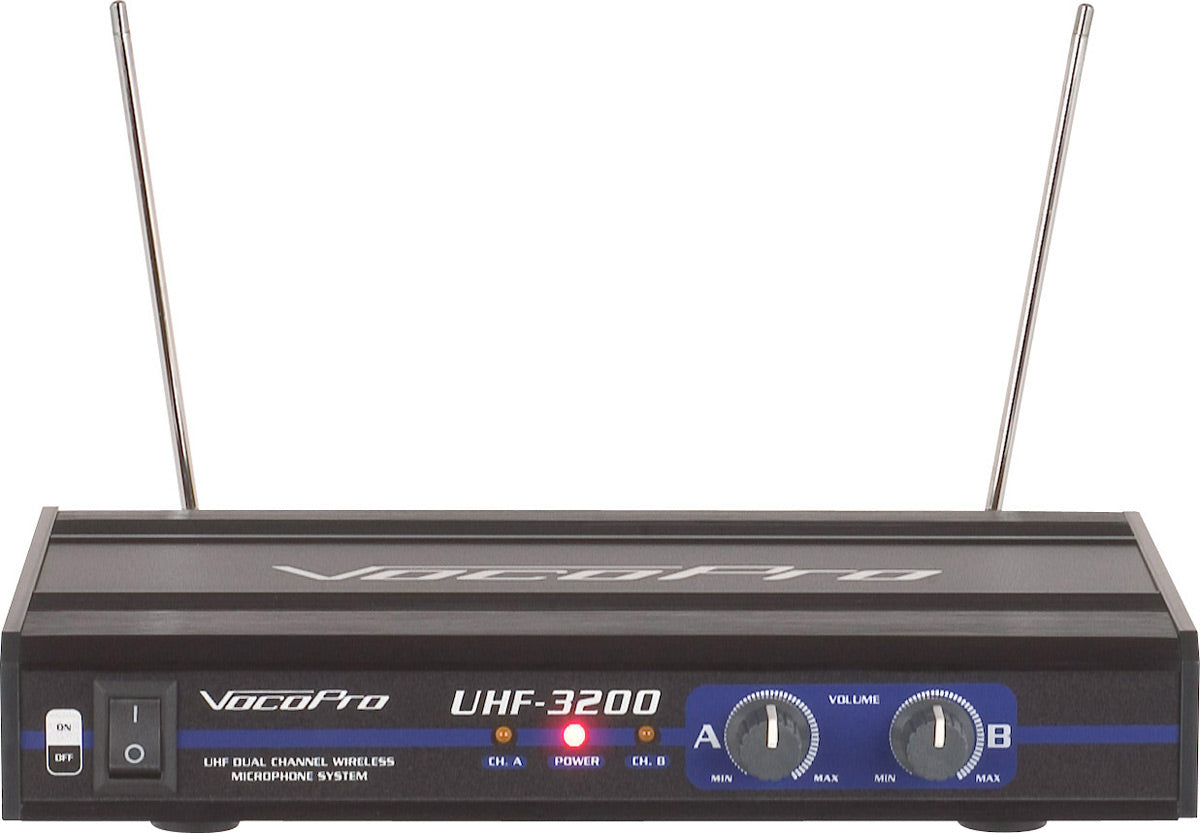 VocoPro UHF-3200-10 - UHF-Dual Channel Wireless Microphone System