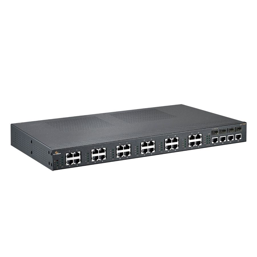 EtherWAN EX77244-V0VC, Hardened Managed 24-port 10/100BASE and 4-port Gigabit Ethernet Switch with SFP options