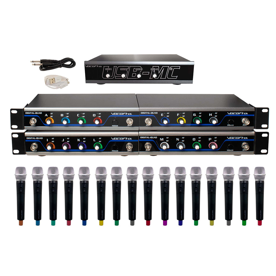 VocoPro USB-Acapella-16 - 16 channel wireless microphone/USB interface package