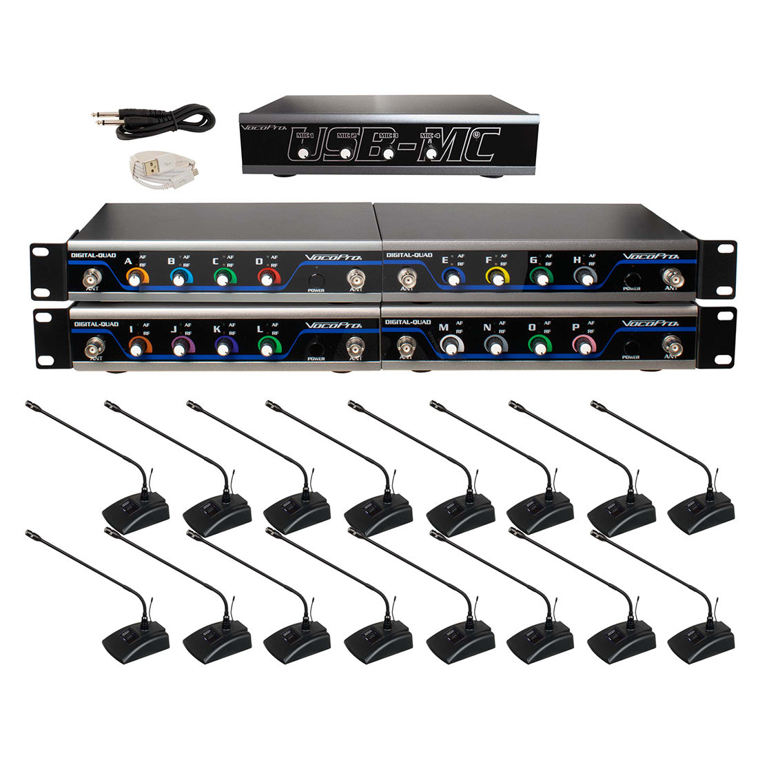 VocoPro USB-Conference-16 - 16 channel wireless microphone/USB interface package