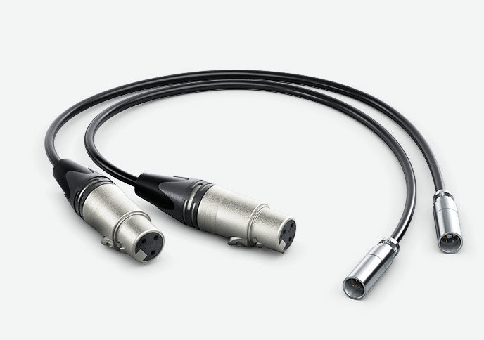 Blackmagic Mini XLR Adapter Cables, Adapter cable for connecting to professional audio equipment which use full size XLR connectors