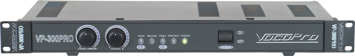 VocoPro VP-300PRO - Single Space 300W Professional Power Amplifier